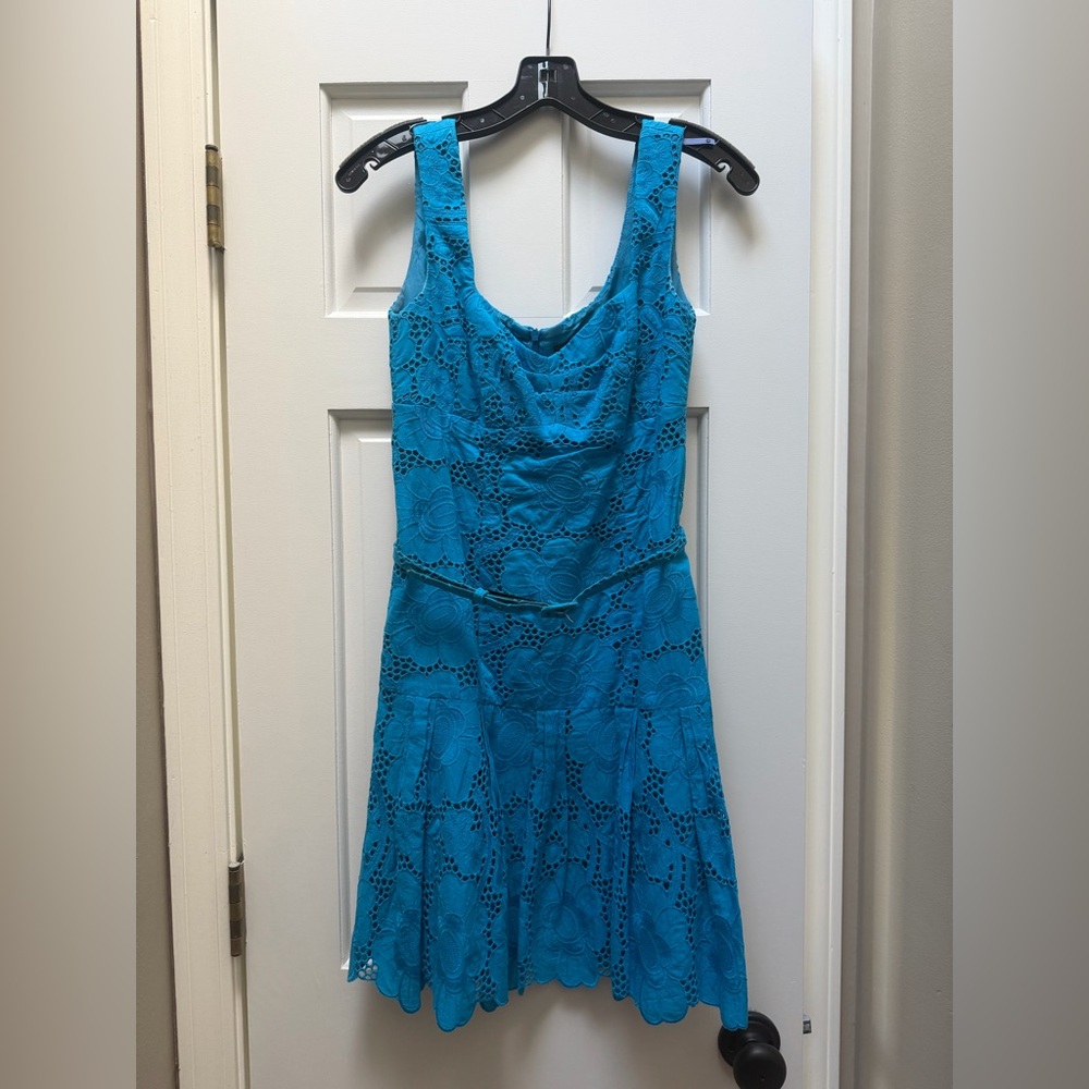 Nanette Lepore Blue Lace Above the Knee Dress